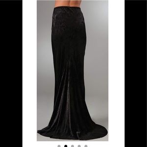 Kimberly Ovitz Perry Velvet Maxi Skirt With Train